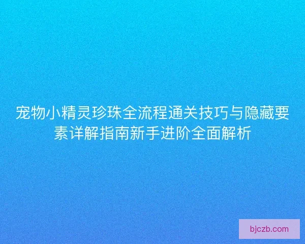 宠物小精灵珍珠全流程通关技巧与隐藏要素详解指南新手进阶全面解析